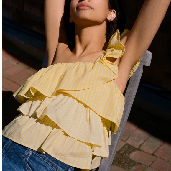 NWT Anthropologie Ruffled One-Shoulder Blouse. - Picture 8 of 8